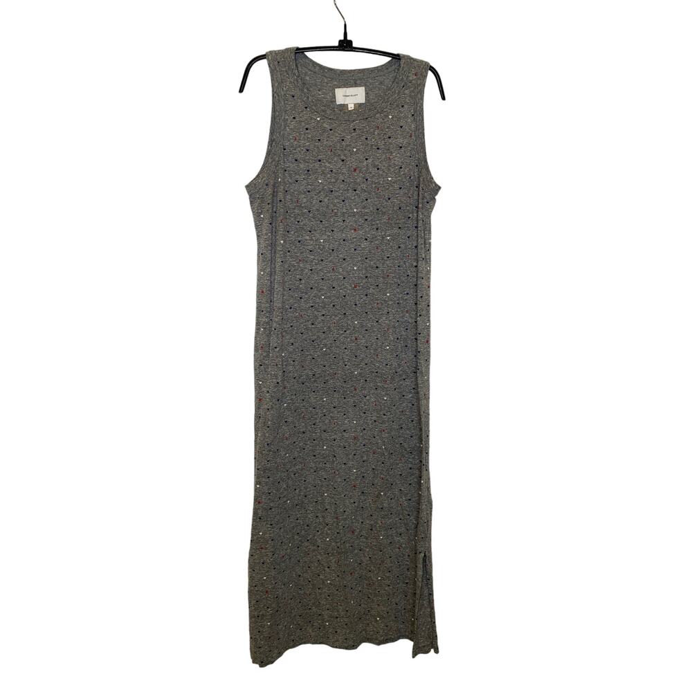 Current/Elliot Gray Amour Letter & Heart Print Sleeveless Maxi Dress EUC Sz Lg